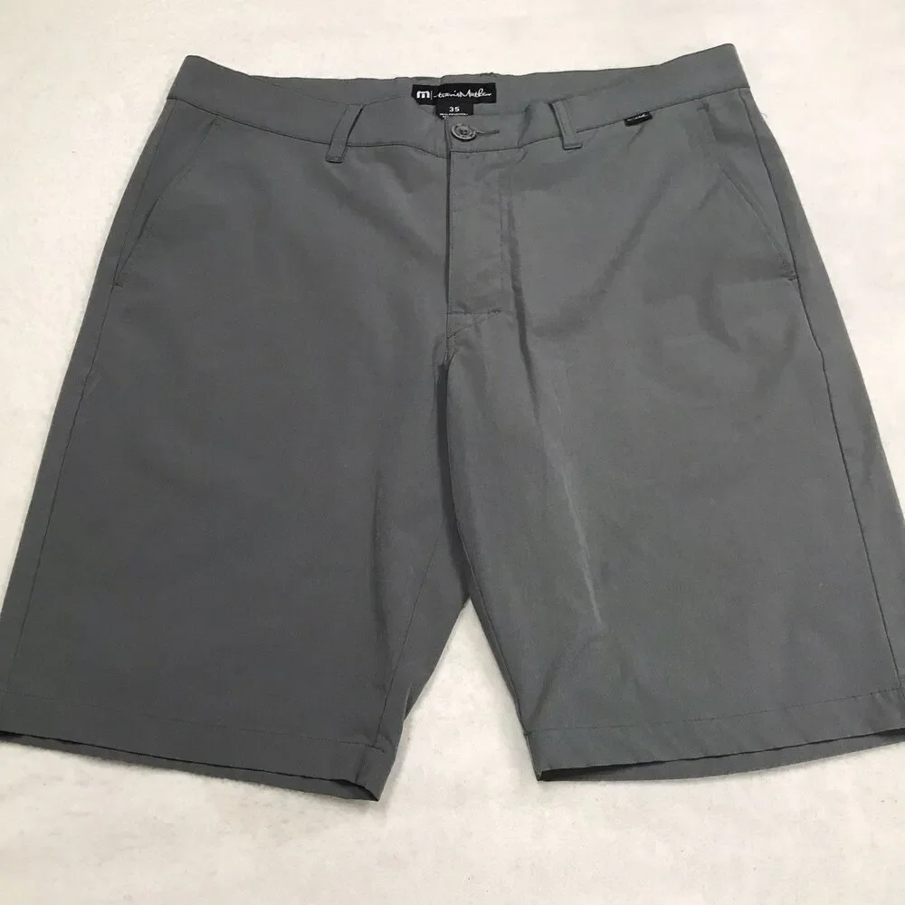 TRAVIS MATHEW Golf Shorts Men 35 Gray Performance Stretch Poly